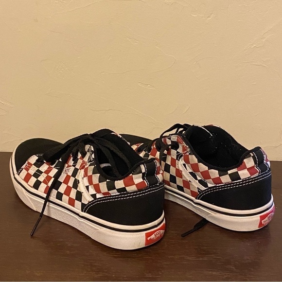 Boys VANS Era Plaid Checkerboard Youth Shoe Size 4Y Red/Black/White - Picture 6 of 11